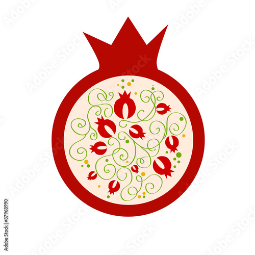 decorative vector pomegranate
 photo