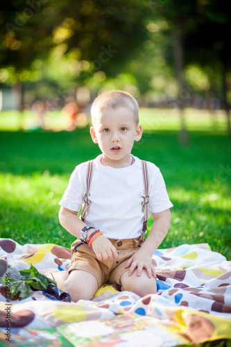 boy playing in a park