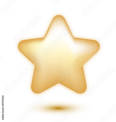3D golden star on white