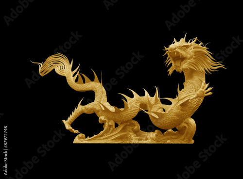 Golden dragon statue © scenery1
