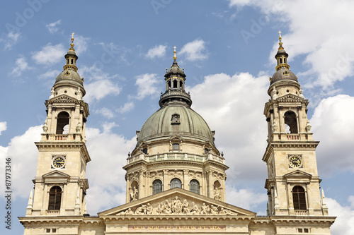 Towers And Dome of St. Stephen's Basilica, Budapest, Hungary