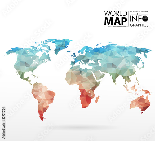 World map background in polygon