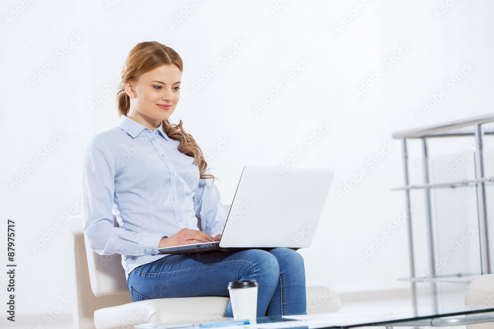 Woman browsing web Woman browsing web