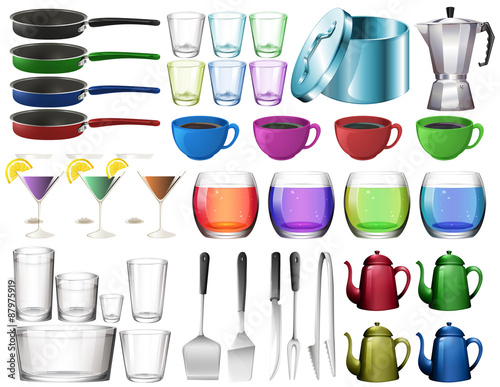 Kitchenware set with glasses