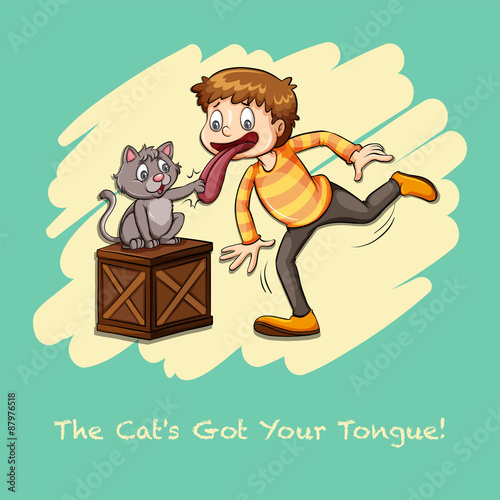 Cat got your tongue idiom