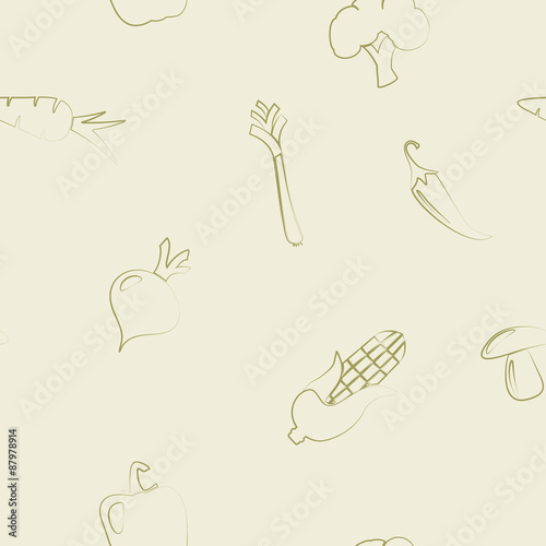 Seamless background with vegetables for your design