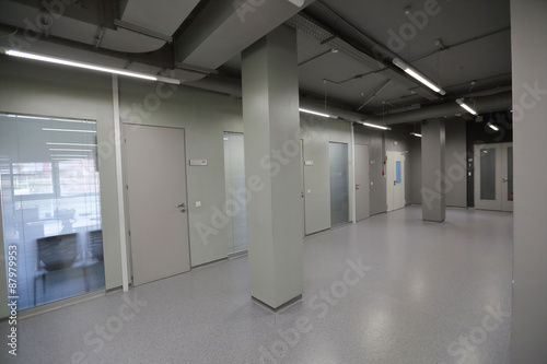 The design of office and industrial premises in strict shades of gray
