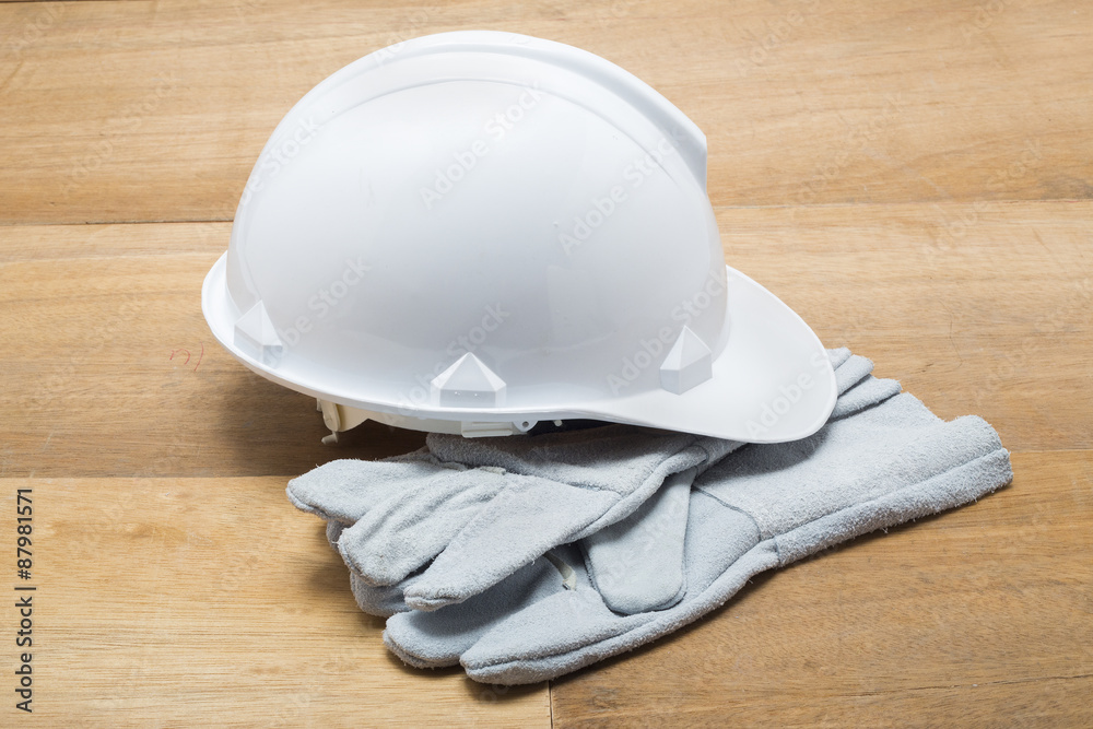 construction hat and gloves white backgrund construction hat and gloves white backgrund