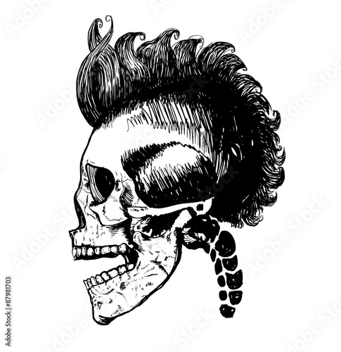 warrior skull illustration / T-shirt graphics / Skull and crossbones / a mark of the danger warning / Last hero / Vector illustration / rebel skull / graphic posters