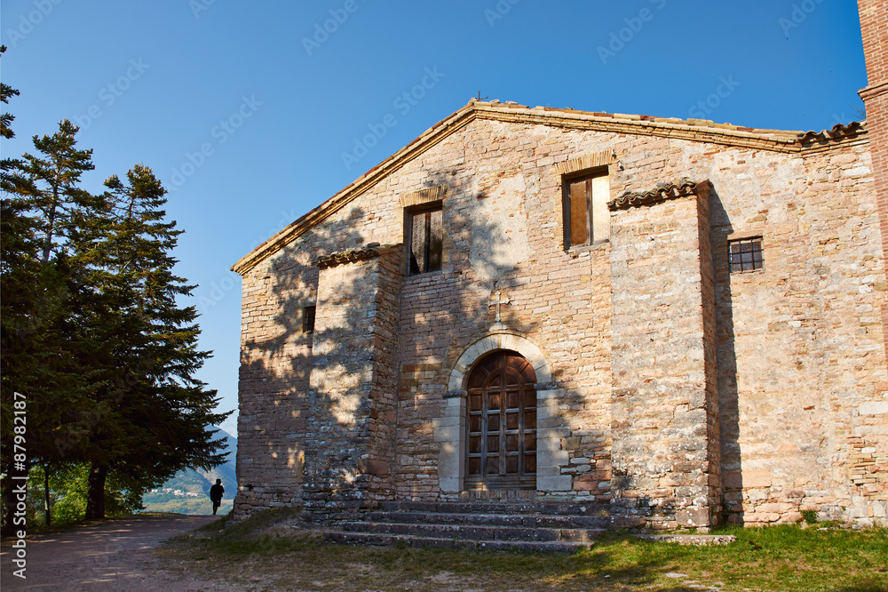 Fototapeta premium Old abandoned Church in mountains of Italy.