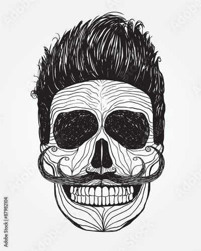 skull illustration / a mark of the danger warning / T-shirt graphics / cool skull illustration