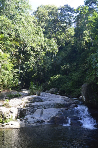 Queda de água no meio da mata fechada photo