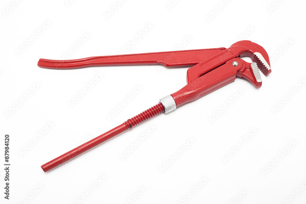 Adjustable pipe wrench isolated on white background Adjustable pipe wrench isolated on white background