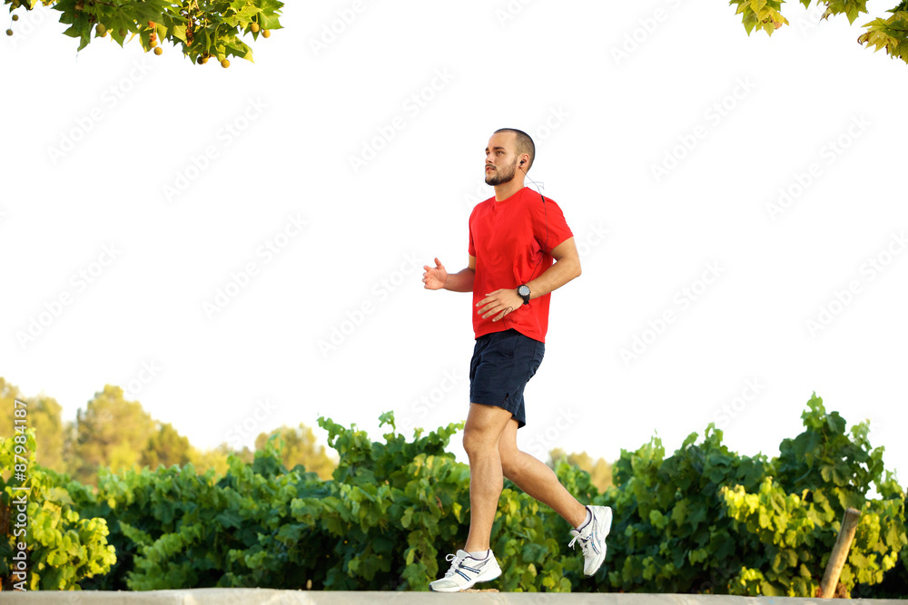 Active man running outdoors Active man running outdoors