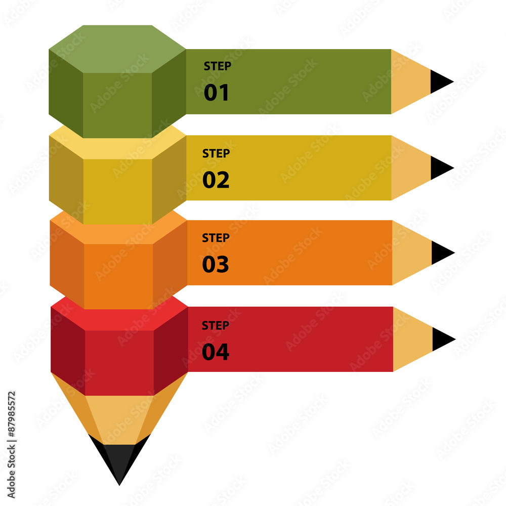 Fototapeta premium Pencil - infographic/background
