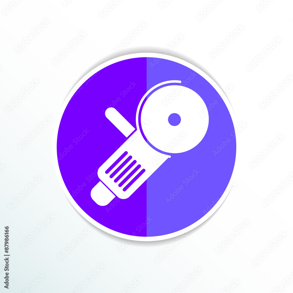 Simple icon angle grinder electro vector work Simple icon angle grinder electro vector work