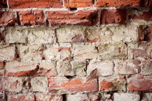 Background of cracked brick wall texture