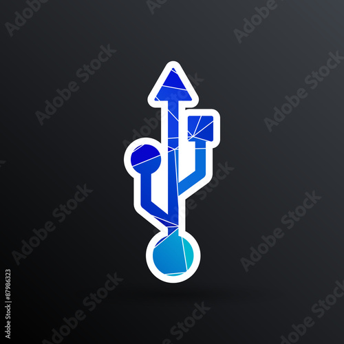 usb icon file compartment hardware vector symbol