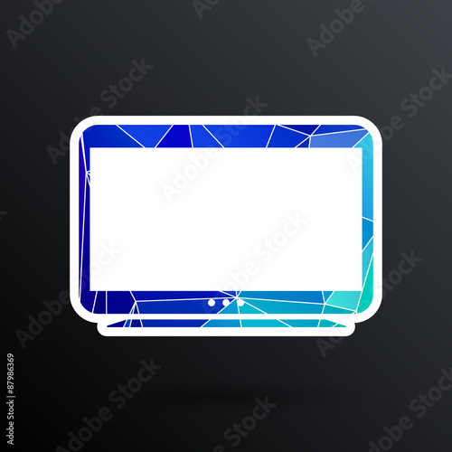tv icon vector flatscreen hd lcd 