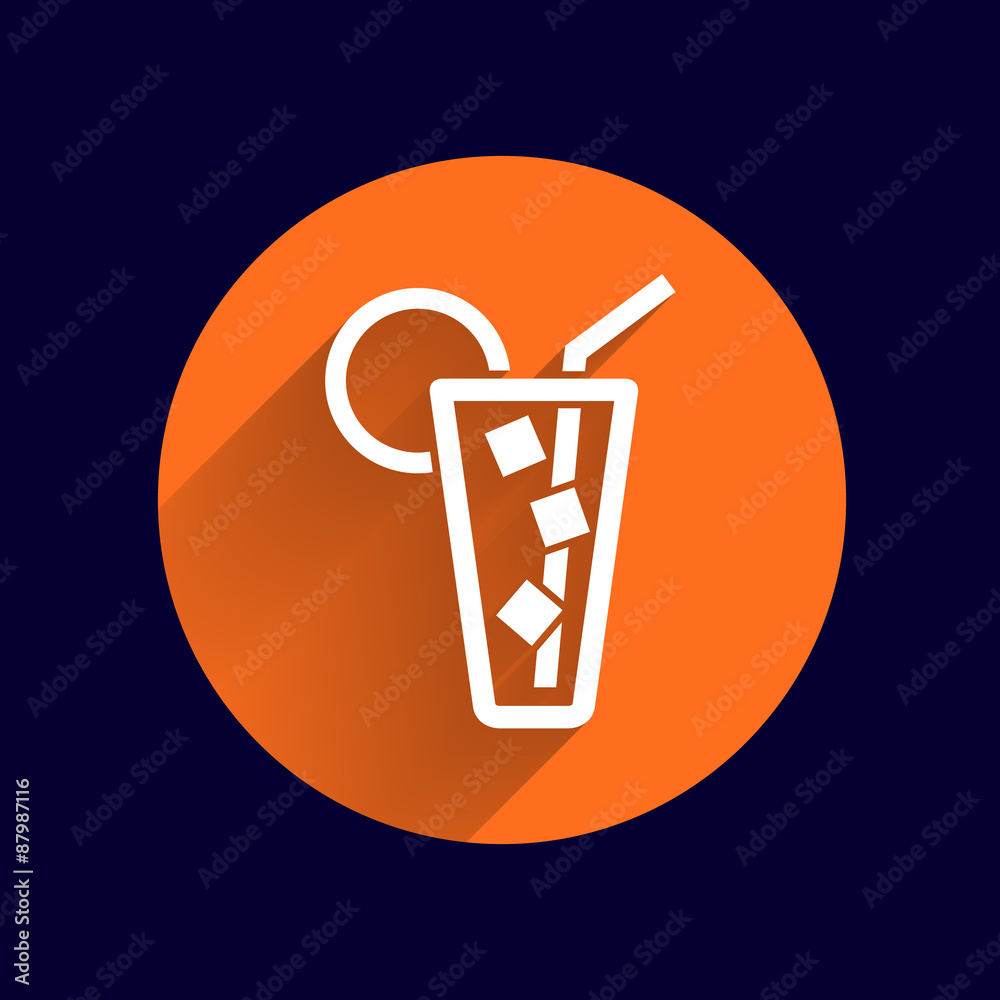 Vector icon of glass with a cocktail Vector icon of glass with a cocktail
