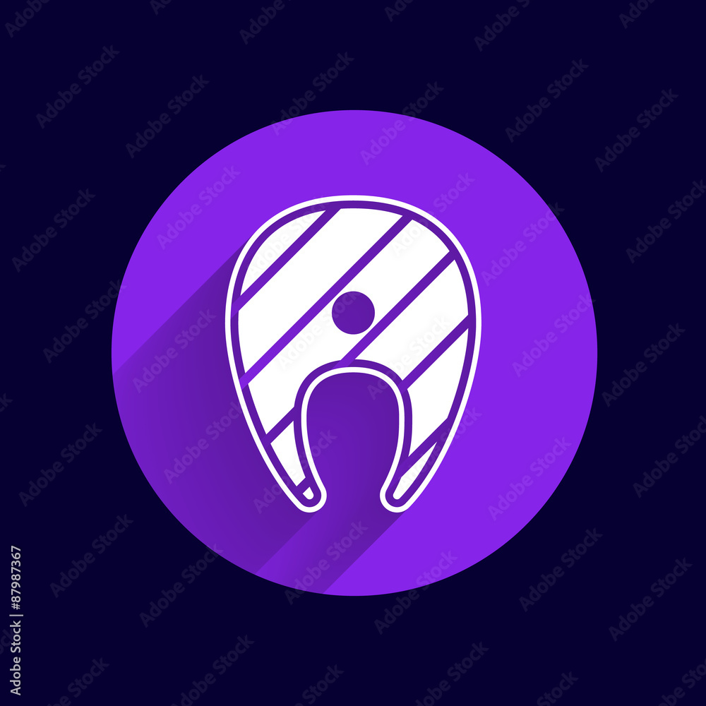 salmon steak fish design vector icon logo salmon steak fish design vector icon logo