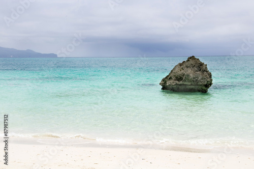 Beach with rocks in water, Boracay island