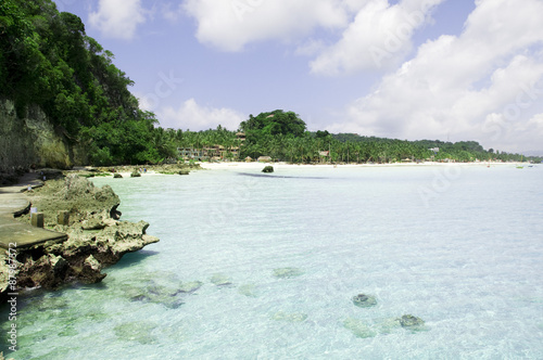 Beach with rocks in water, Boracay island