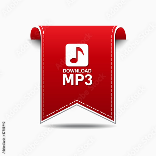 MP3 Download Red Vector Icon Design