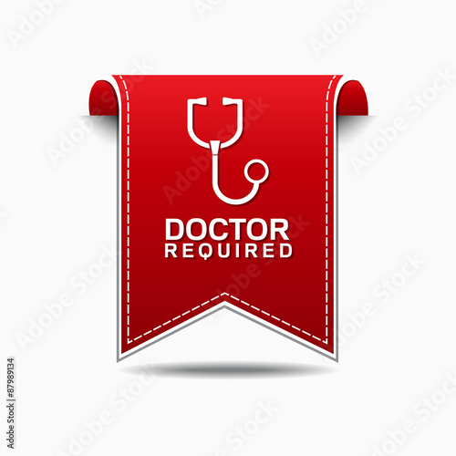 Doctor Required Red Vector Icon Design