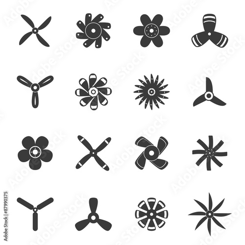 Propellers or funs icons set