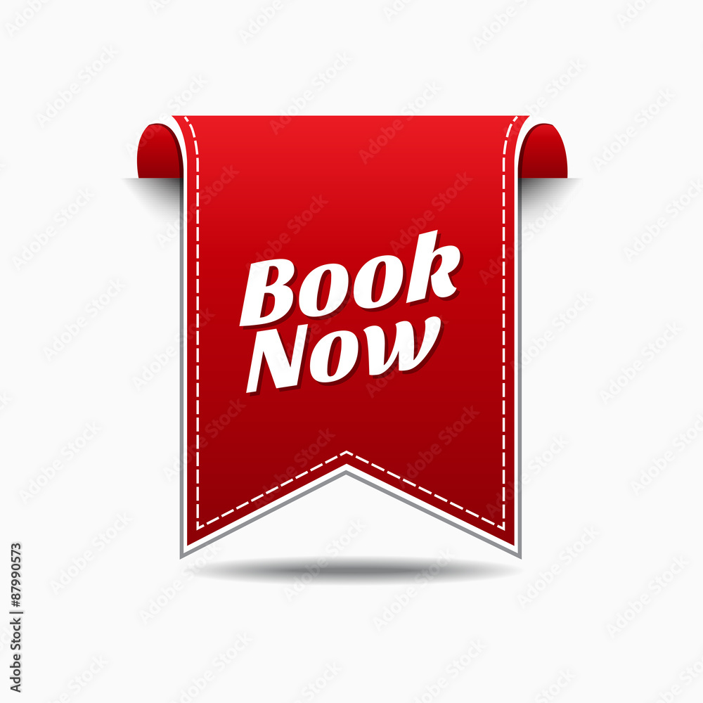 Book Now Red Vector Icon Design