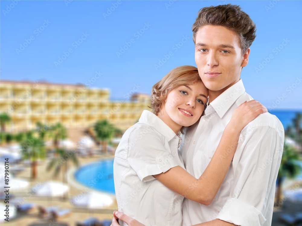 Obraz premium Young Couple, Couple, Embracing.