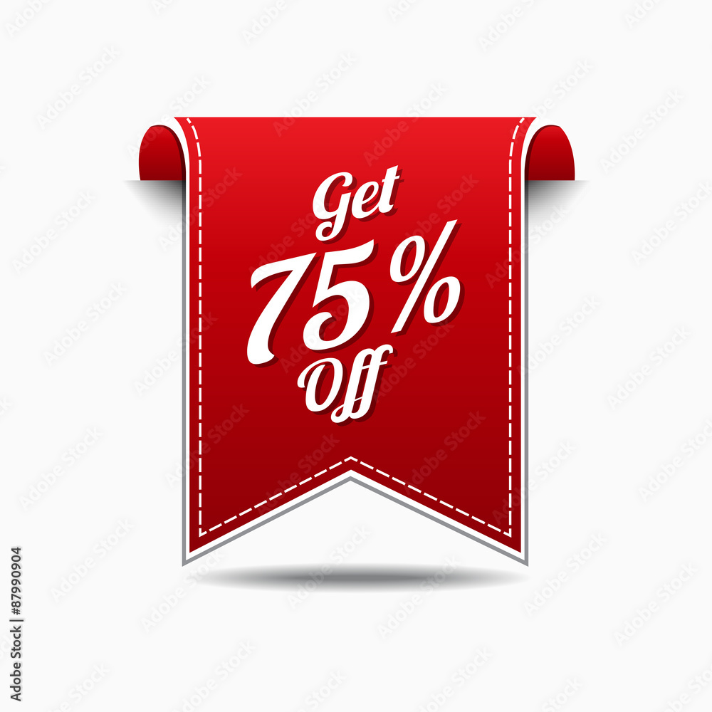 Fototapeta premium Get 75 Percent Red Vector Icon Design