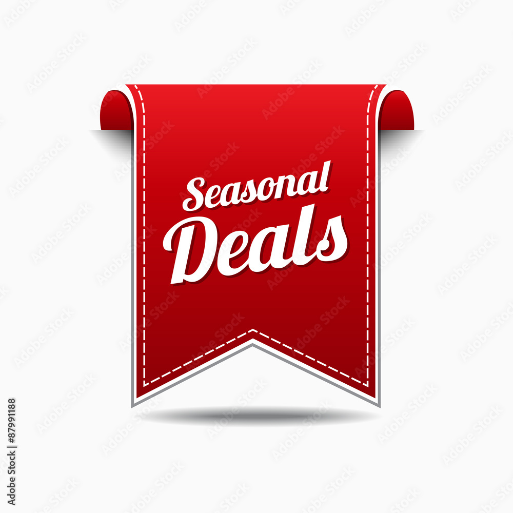 Fototapeta premium Seasonal Deal Red Vector Icon Design