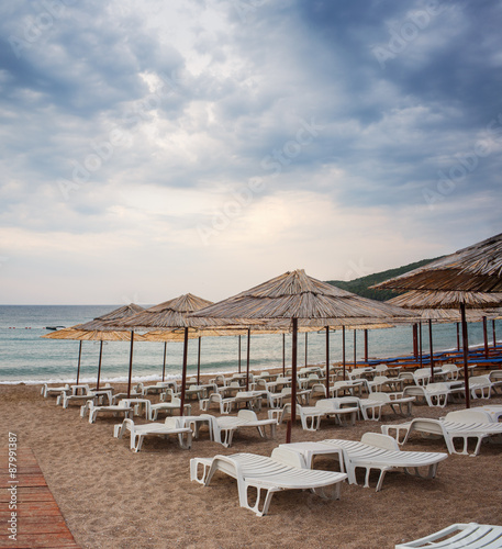 Jaz beach in morning. Budva  Montenegro