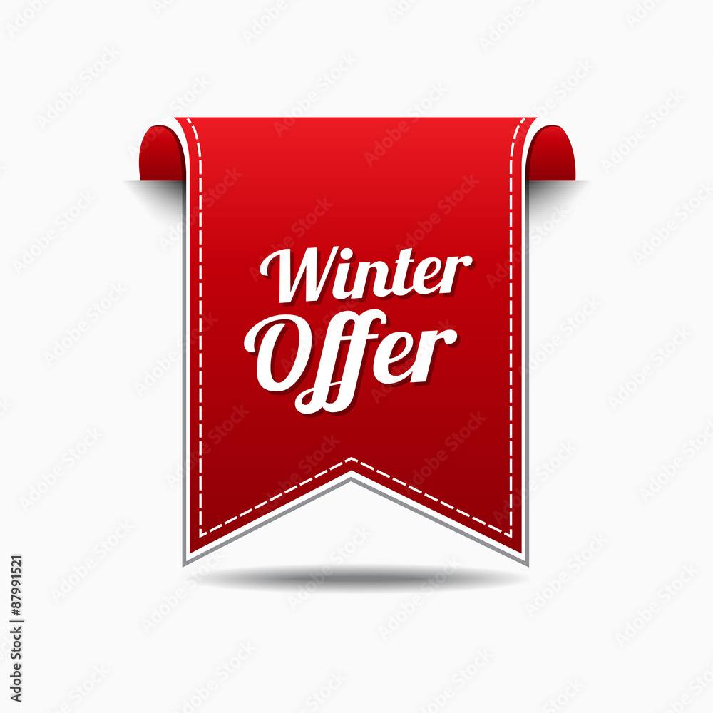 Fototapeta premium Winter Offer Red Vector Icon Design