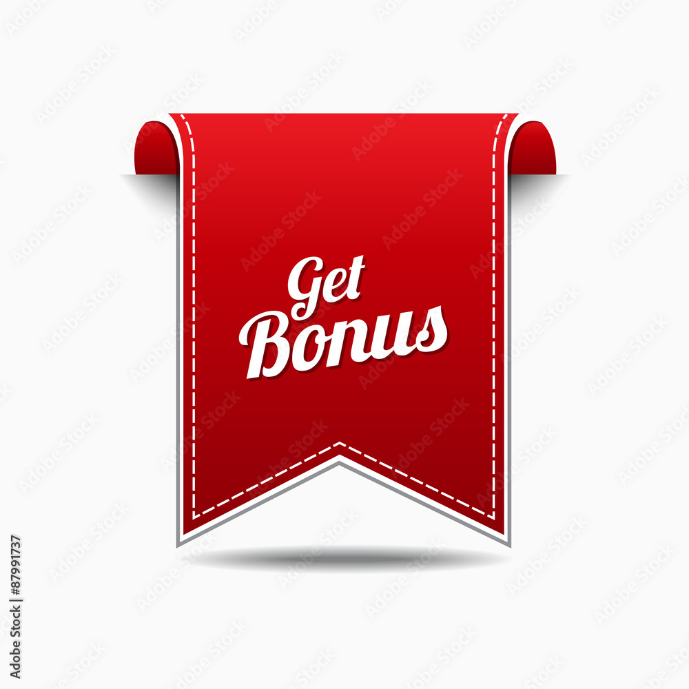 Get Bonus Red Vector Icon Design