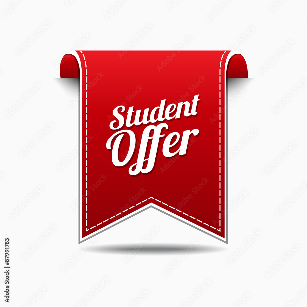 Student Offer Red Vector Icon Design Student Offer Red Vector Icon Design
