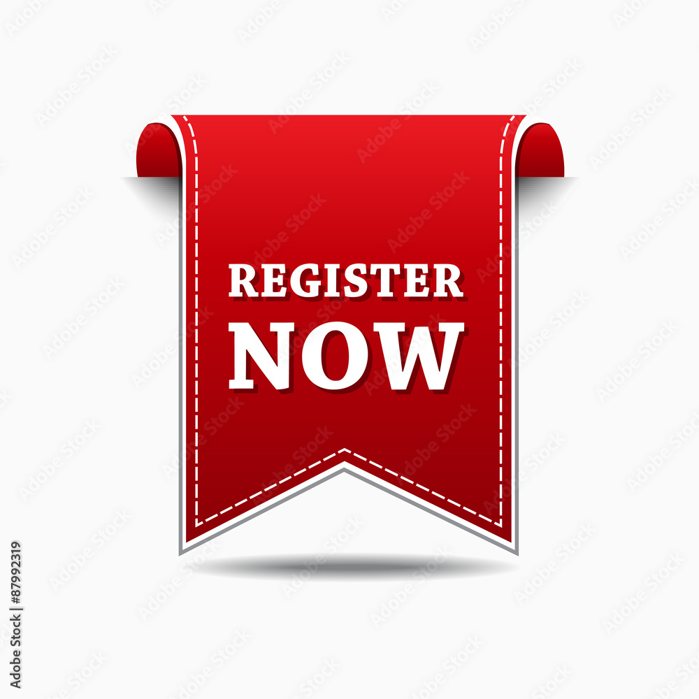 Register Now Red Vector Icon Design Register Now Red Vector Icon Design