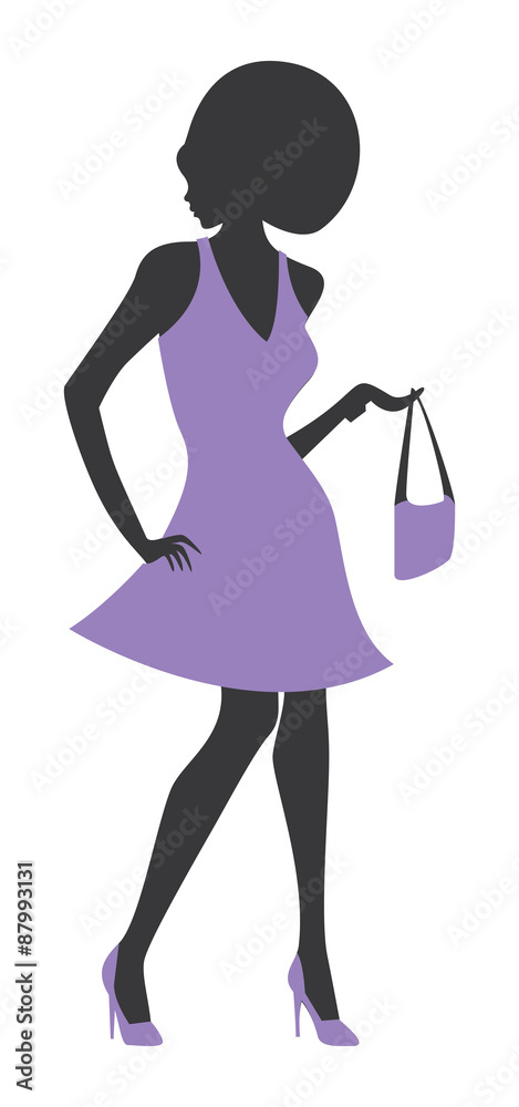 Fashion Silhouette Afro Woman