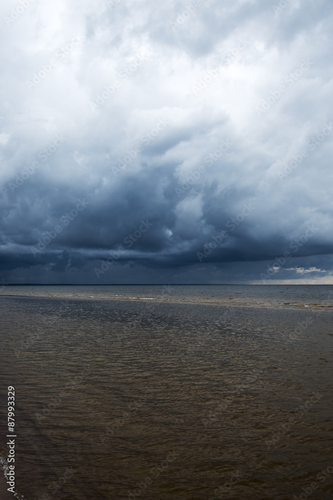 Dramatic clouds over Baltic sea.