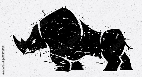 Rhino Grunge Silhouette