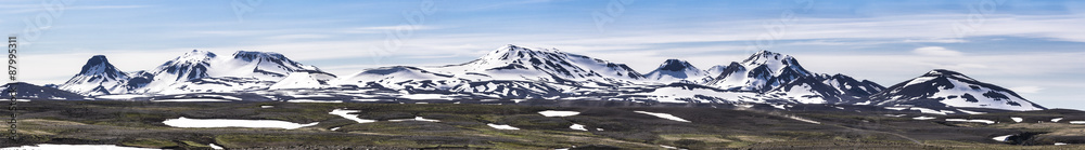 Icelandic Volcanic Mountain Range Panorama