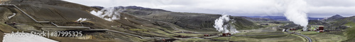 Panorama of Geothermal Power Station Complex, Krafla, Iceland