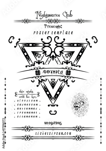 Rock or metal music concert  poster template.