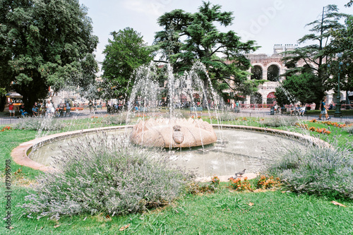 Fountain, Piazza del Bra - Verona Italy photo