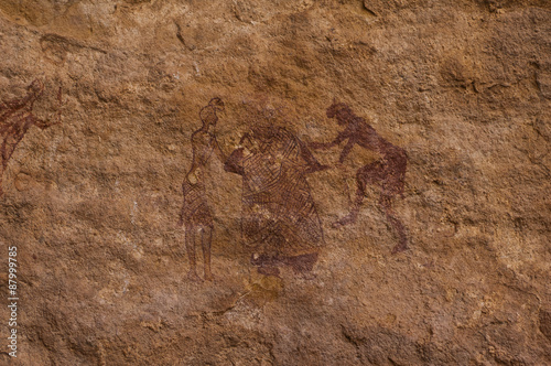 Petroglifi preistorici - Arte rupestre - sulle montagne dell'Akakus nel sahara libico
 photo