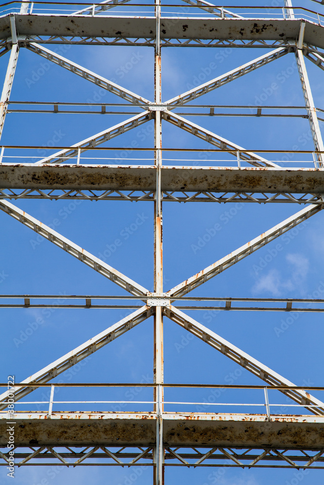 Obraz premium closeup gasometer and rusty metal disused
