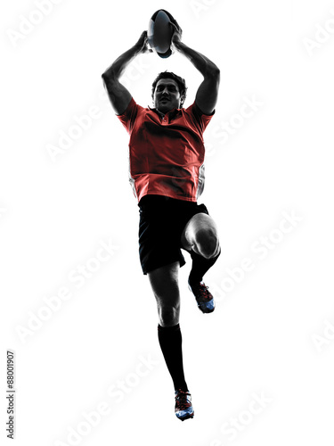 Fototapeta Naklejka Na Ścianę i Meble -  rugby man player silhouette