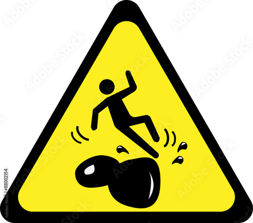 vector warning sign slippery floor